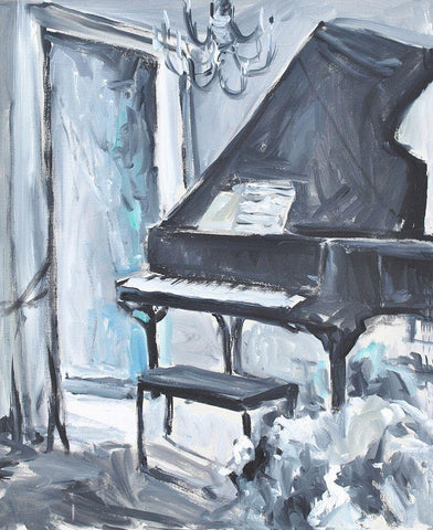 Baby In Blue White Modern Wood Framed Art Print with Double Matting by Stevens, Allayn