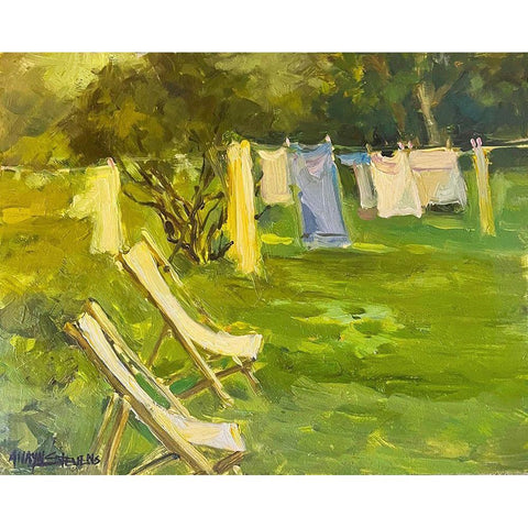 French Laundry Black Modern Wood Framed Art Print with Double Matting by Stevens, Allayn