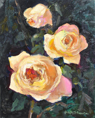 Still Life #7 White Modern Wood Framed Art Print with Double Matting by Stevens, Allayn