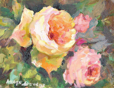 Still Life #10 White Modern Wood Framed Art Print with Double Matting by Stevens, Allayn