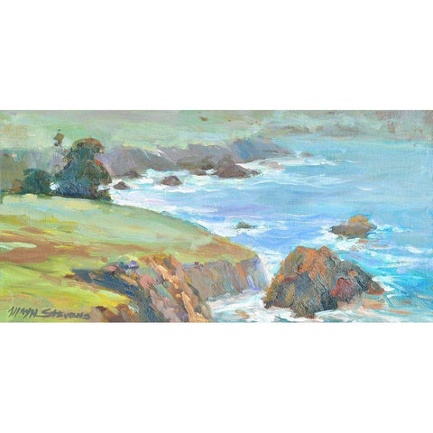 Ragged Cliffs Black Modern Wood Framed Art Print with Double Matting by Stevens, Allayn