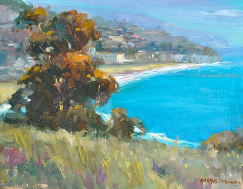 South Coastal White Modern Wood Framed Art Print with Double Matting by Stevens, Allayn