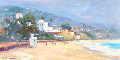 Newport White Modern Wood Framed Art Print with Double Matting by Stevens, Allayn