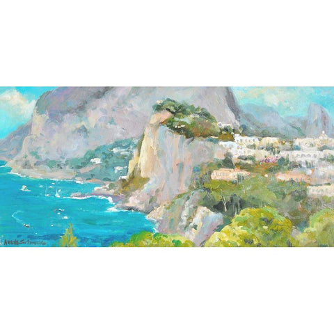 Almalfi Coast Gold Ornate Wood Framed Art Print with Double Matting by Stevens, Allayn