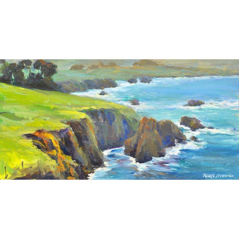 Ragged Cliffs #2 Black Modern Wood Framed Art Print by Stevens, Allayn