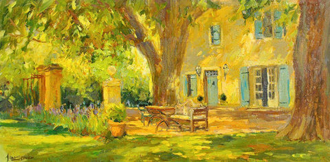 Italian Villa White Modern Wood Framed Art Print with Double Matting by Stevens, Allayn