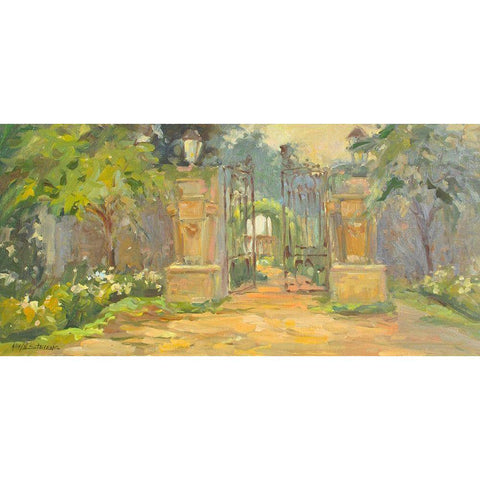 Villa Gates Black Modern Wood Framed Art Print by Stevens, Allayn