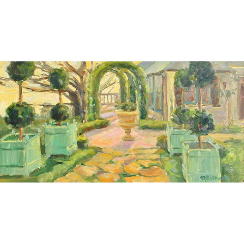 Villa Walkway Black Modern Wood Framed Art Print by Stevens, Allayn