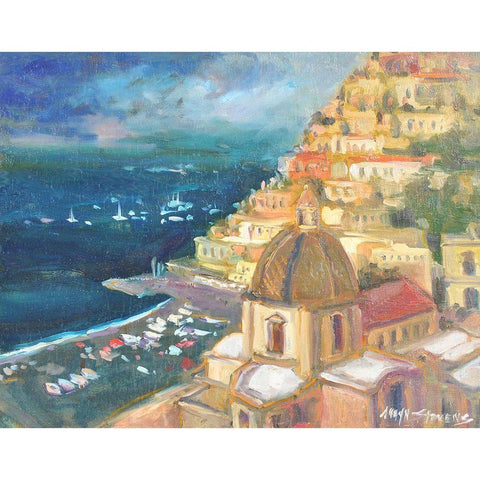 Coastal View Black Modern Wood Framed Art Print by Stevens, Allayn