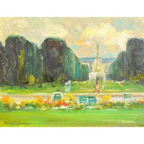 Italian Gardens Black Modern Wood Framed Art Print by Stevens, Allayn