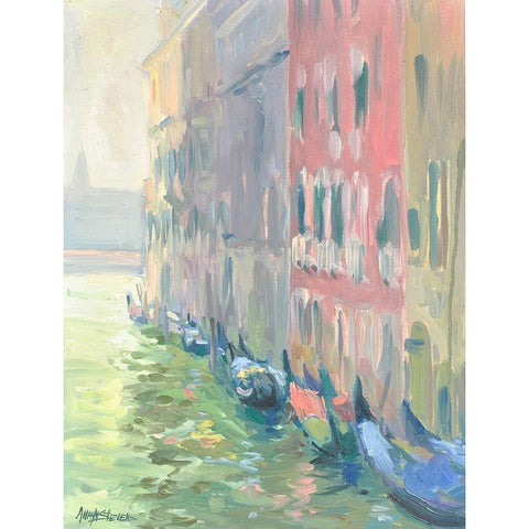 Venice Morn Black Modern Wood Framed Art Print by Stevens, Allayn