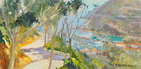 Coastal Drive Black Ornate Wood Framed Art Print with Double Matting by Stevens, Allayn