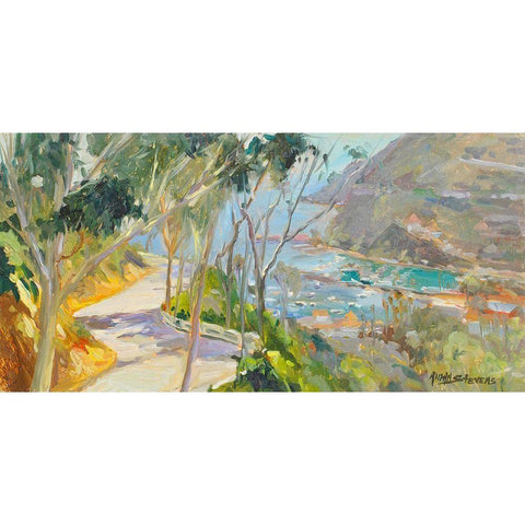 Coastal Drive Black Modern Wood Framed Art Print by Stevens, Allayn