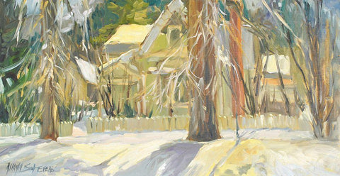 Grandmas House Black Ornate Wood Framed Art Print with Double Matting by Stevens, Allayn