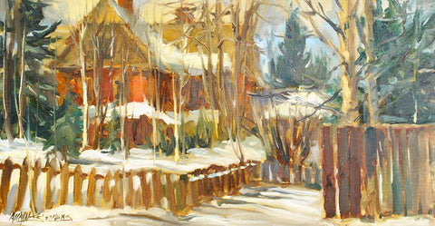 Maine Afternoon Black Ornate Wood Framed Art Print with Double Matting by Stevens, Allayn