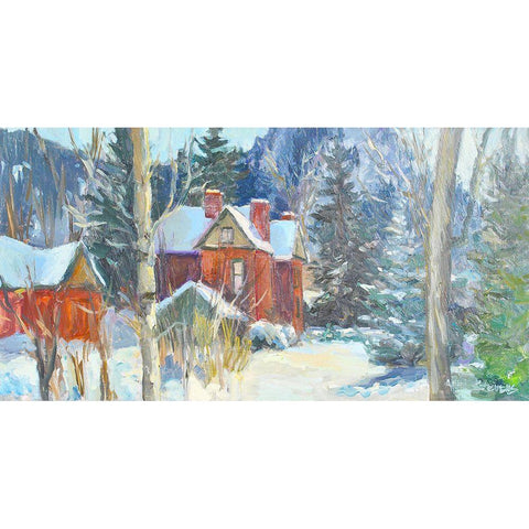 Thanksgiving Morn Gold Ornate Wood Framed Art Print with Double Matting by Stevens, Allayn