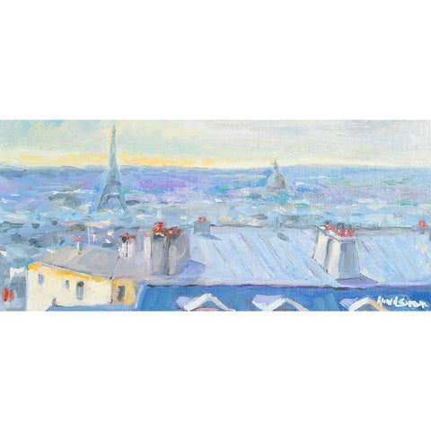 Paris View Black Modern Wood Framed Art Print by Stevens, Allayn