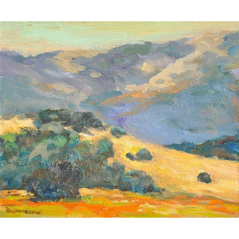 Hillside Black Modern Wood Framed Art Print with Double Matting by Stevens, Allayn