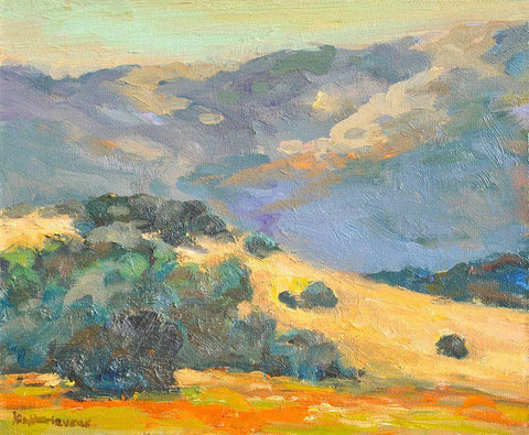 Hillside White Modern Wood Framed Art Print with Double Matting by Stevens, Allayn