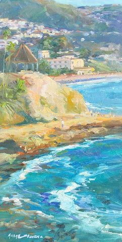 Afternoon Set White Modern Wood Framed Art Print with Double Matting by Stevens, Allayn