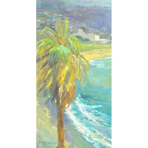 Palm Sway Gold Ornate Wood Framed Art Print with Double Matting by Stevens, Allayn