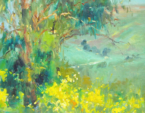 The Valley Black Ornate Wood Framed Art Print with Double Matting by Stevens, Allayn