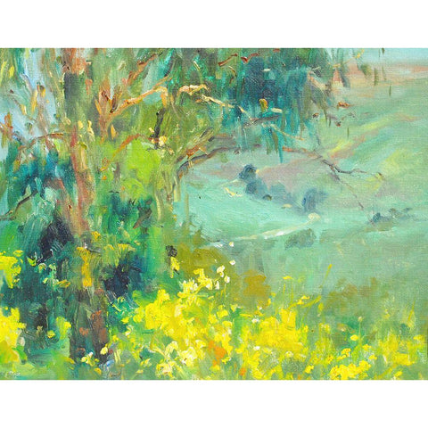 The Valley White Modern Wood Framed Art Print by Stevens, Allayn