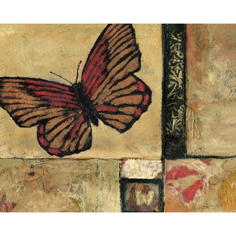 Butterfly in Red White Modern Wood Framed Art Print by Bagnato, Judi