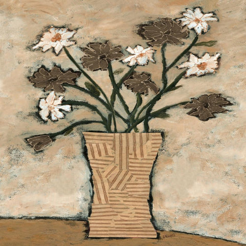 Red Flowers From B Gold Ornate Wood Framed Art Print with Double Matting by Bagnato, Judi