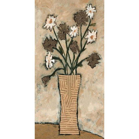 Red Flowers From B Black Modern Wood Framed Art Print with Double Matting by Bagnato, Judi