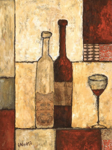 Wine for One White Modern Wood Framed Art Print with Double Matting by Bagnato, Judi