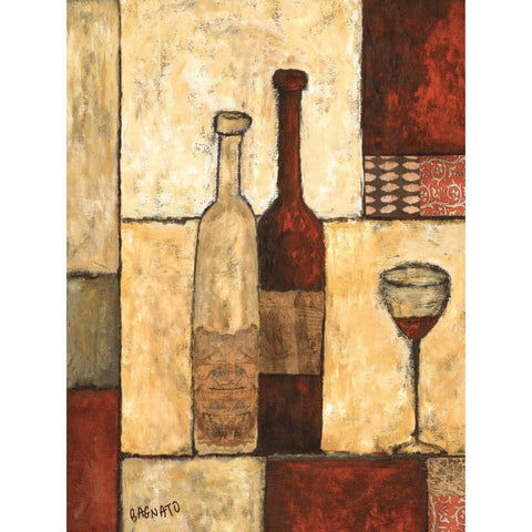 Wine for One Black Modern Wood Framed Art Print with Double Matting by Bagnato, Judi