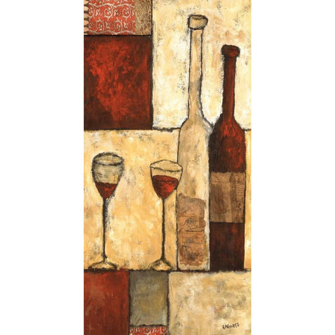 Wine for Two Gold Ornate Wood Framed Art Print with Double Matting by Bagnato, Judi