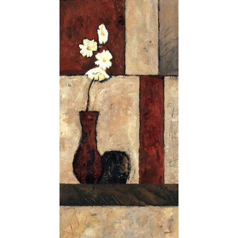 Orchid Panel 2 Black Modern Wood Framed Art Print with Double Matting by Bagnato, Judi