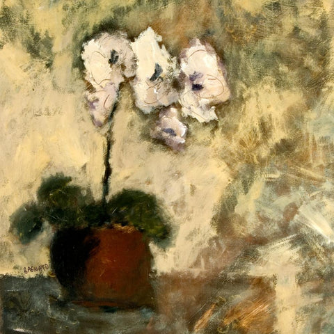 Orchid 2 White Modern Wood Framed Art Print by Bagnato, Judi