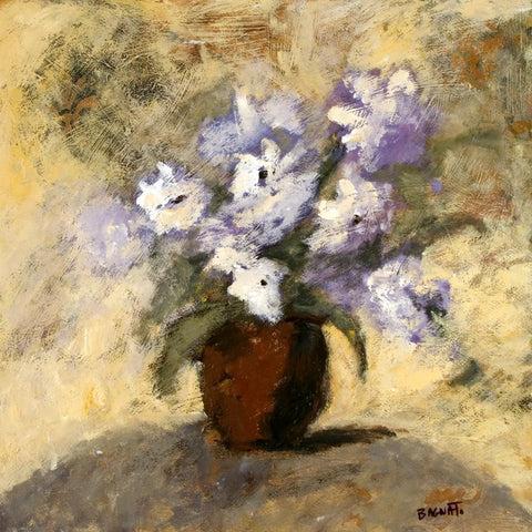 Orchid 3 White Modern Wood Framed Art Print with Double Matting by Bagnato, Judi