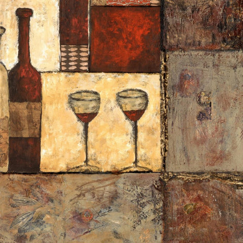 Red Wine for Two White Modern Wood Framed Art Print with Double Matting by Bagnato, Judi