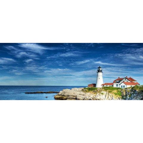 Lighthouse 1 White Modern Wood Framed Art Print by Blackstone, Jason