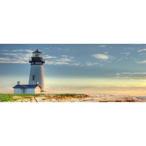 Lighthouse 2 Black Modern Wood Framed Art Print with Double Matting by Blackstone, Jason