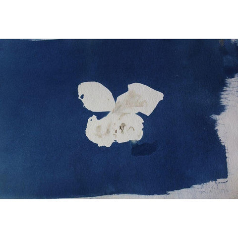 White Flower Black Modern Wood Framed Art Print by Blue