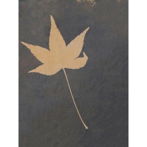 Lone Leaf Gold Ornate Wood Framed Art Print with Double Matting by Blue