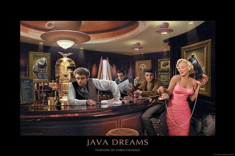 Java Dreams w Border Black Ornate Wood Framed Art Print with Double Matting by Consani, Chris