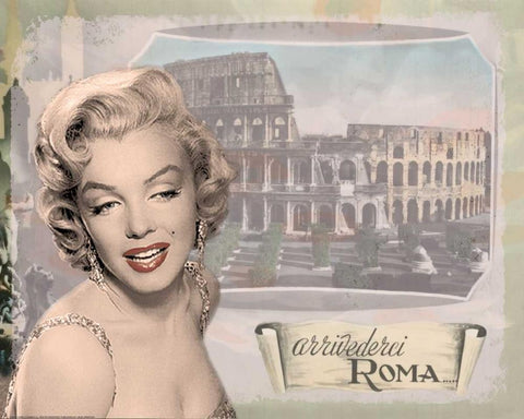 Marilyn Roma White Modern Wood Framed Art Print with Double Matting by Consani, Chris