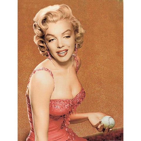 Marilyn Baseball White Modern Wood Framed Art Print by Consani, Chris