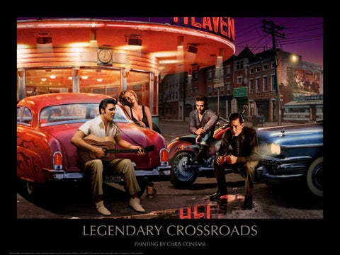 Legendary Crossroads Black Ornate Wood Framed Art Print with Double Matting by Consani, Chris