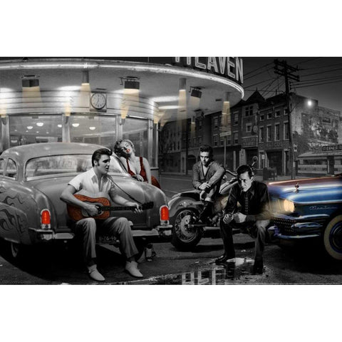 Legendary Crossroads Black Modern Wood Framed Art Print with Double Matting by Consani, Chris