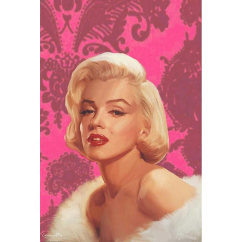 True Blue Marilyn In Pink Black Modern Wood Framed Art Print with Double Matting by Consani, Chris