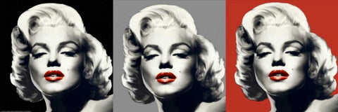 Marilyn Graphic Trio White Modern Wood Framed Art Print with Double Matting by Consani, Chris