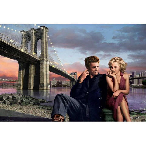 Brooklyn Nights Gold Ornate Wood Framed Art Print with Double Matting by Consani, Chris