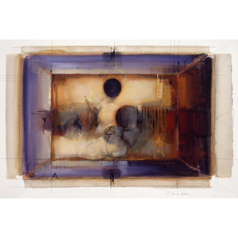 Abstract 6 Gold Ornate Wood Framed Art Print with Double Matting by Dean, Bruce